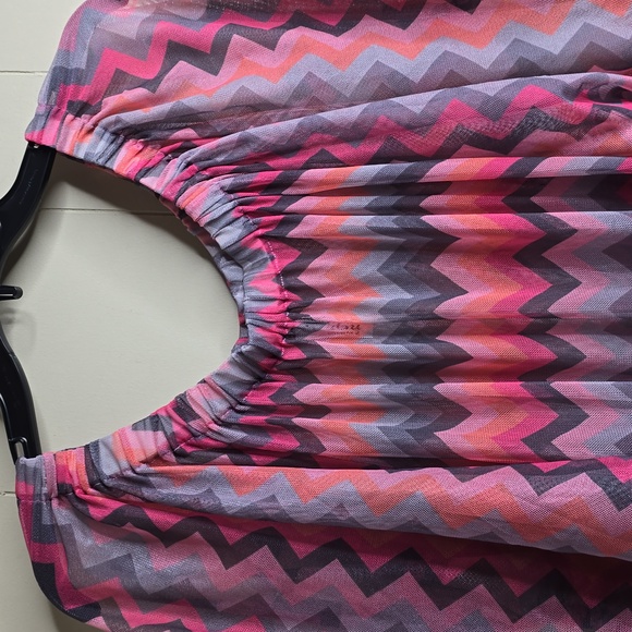 Pink and Gray Chevron Women's Dress La GuGu Medium - Picture 2 of 8